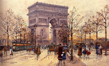  Triunfo Obras - Arco de Triunfo gouache parisino Eugene Galien Laloue